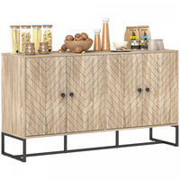 HOMCOM Sideboard Buffet Cabinet, Coffee Bar Cabinet, Oak
