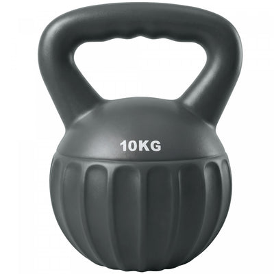 Soozier Kettlebell, 22 lbs Kettle Bell with Non-Slip Handle for Home Gym, Weight Lifting and Strength Training, Grey