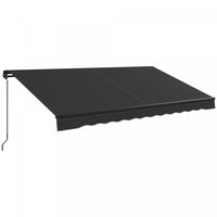 Outsunny 12' X 10' Patio Retractable Awning Sunshade Shelter, Black