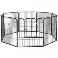 Pawhut 8 Panel Pet Playpen Play Yard Fence Home Diy Heavy-duty Metal Foldable Indoor Outdoor 31