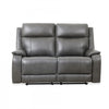Marlow 60 in. Leather Match Power Reclining Loveseat with USB/USB-C - Charcoal