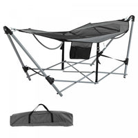 Outsunny Foldable Outdoor Hammock With Stand, Portable Hammock Bed With Carrying Bag And Pocket For