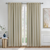 Baxter Oatmeal Back Tab Curtain Panel - 52