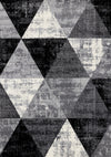 Covington Black White Grey Distressed Geometric Triangle Rug, 6'7\" x 9'10\" Indoor Area Rug