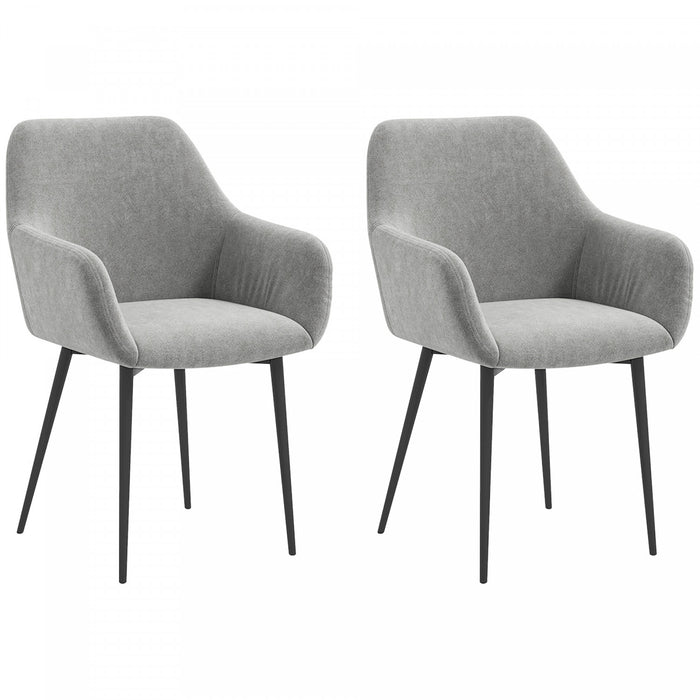 HOMCOM Dining Chairs Set of 2, Upholstered Kitchen Chairs with Backrest