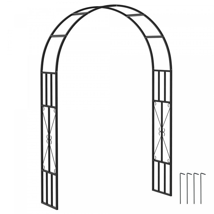 Outsunny 7.3ft Steel Garden Arch Trellis, Garden Arbor For Climbing Plants