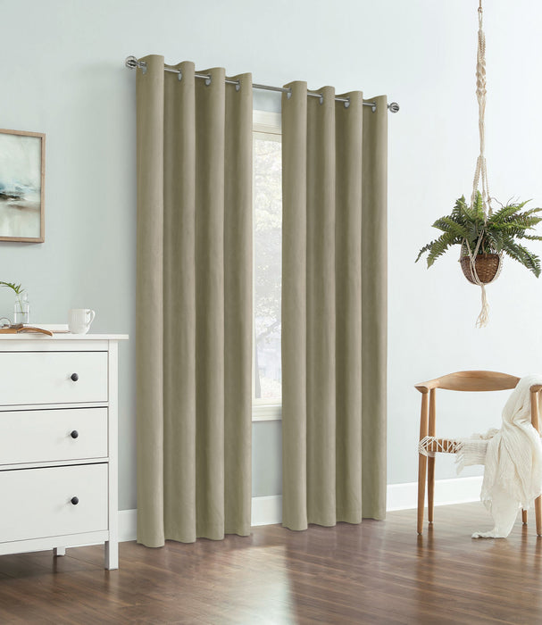 Thermaplus Ethan Linen Blackout Grommet Curtain Panel - 52 x 95
