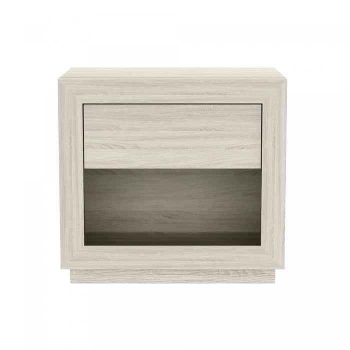 Soren Contemporary 26\" Nightstand in Whitewashed Oak (1-Drawer)