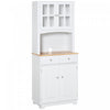 HOMCOM Coastal Kitchen Buffet and Hutch Wooden Cabinet Dining Room