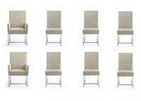 Element Modern 8-Piece Dining Chair Set in Champagne 