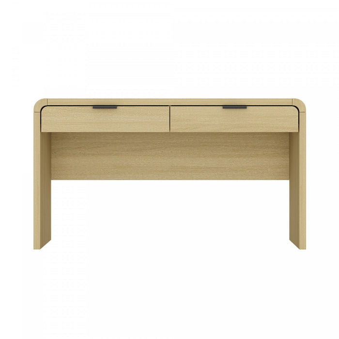 Grace Modern 54\" Office Desk in Natural Oak (2-Drawer)