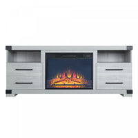Richmond Industrial Traditional 2-Piece Electric Fireplace in Black and Gray