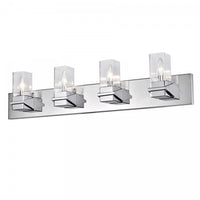 Dainolite Veronica 4 Light Vanity Light Polished Chrome Clear Glass Lamp