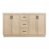 Frederick 59 Inch Modern Double Sink Bathroom Vanity with Storage Cabinet, Brown