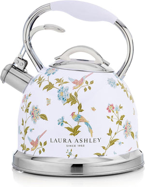 Laura Ashley Stainless Steel Stovetop Elveden White Tea Kettle - VQ-SBNK057-LAEW-CA