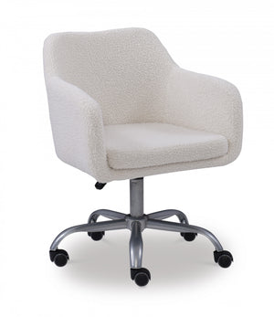 Rylen Fabric Sherpa Office Chair - White