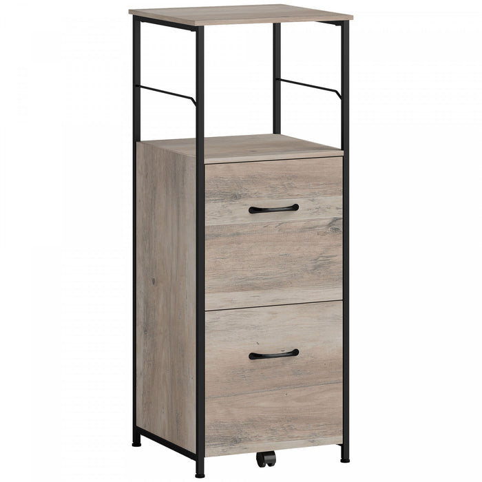 Vinsetto Filing Cabinet with Hanging Bars for Letter A4 Distressed Grey