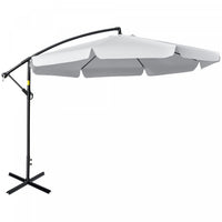 Outsunny 11ft Offset Hanging Patio Umbrella Cantilever Umbrella, White