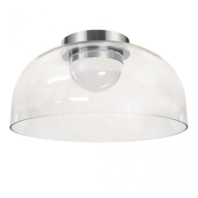 Dainolite Nadine 11.75"dia. LED Flush Mount 10w Polished Chrome Clear Glass Lamp|Plafonnier affleuré Nadine de Dainolite de 11,75 po de diamètre en verre transparent, avec fini chromé poli et ampoule à DEL de 10 W