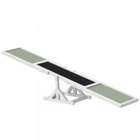 Pawhut Wood Pet Seesaw Platform Dog Agility Training Equipment Run Game Toy Weather Resistant Pet Supplies White