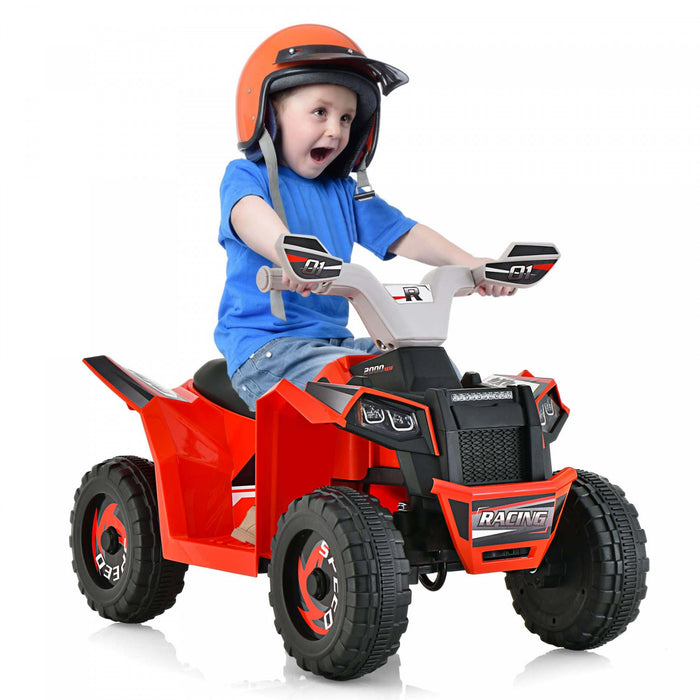 Costway Kids Ride On Atv 4 Wheeler Quad Toy Car 6v Battery Powered Motorized Toy Red