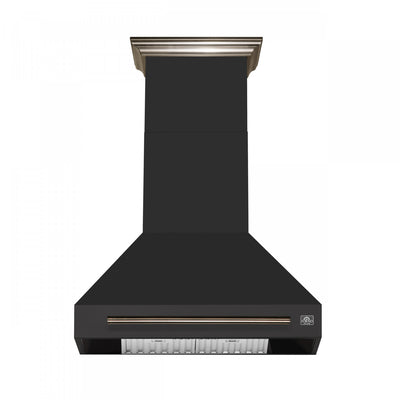 Forno Aria 30 Inch Wall-Mounted Range Hood, Black- FRHWM5095-30BLK | Hotte de cuisiniere murale Aria de 30 po, noir- FRHWM5095-30BLK