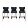 Blair Modern Wood Upholstered Barstool in Black - Set of 3 Bar Stool