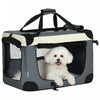 PawHut 24\" Foldable Pet Carrier, Portable Cat Carrier with Removable Mat, Breathable Mesh, Soft Side Pet Travel Crate for Cat & Miniature Dogs, Grey