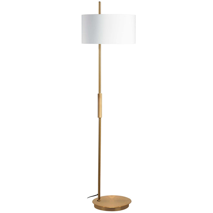 Dainolite Fitzgerald 1 Light Floor Lamp Aged Brass White Shade