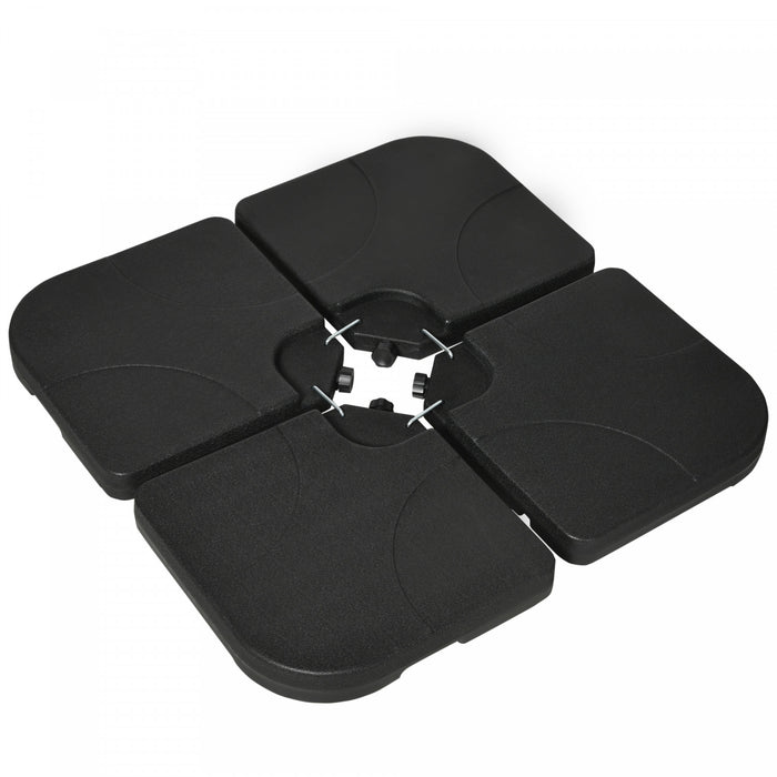Outsunny 4 Piece Umbrella Base Stand w/ U Locking, Water or Sand Filled