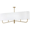 Dainolite Eleanor 4 Light Horizontal Chandelier Aged Brass White Shade Lamp