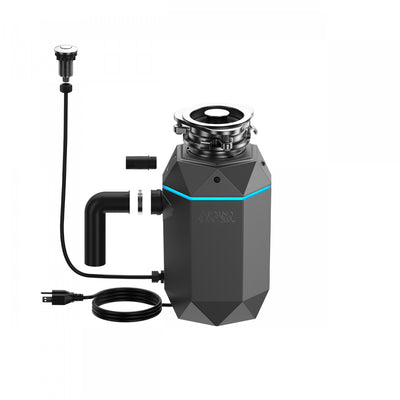 BrightDIAMOND 3/4HP Quietest Waste Disposer, LED Cabinet Light, Corded & Air Switch, Black Onxy - WDD075TA1BO Food Disposer | BrightDIAMOND 3/4 HP Broyeur ultra-silencieux, DEL sous armoire, cordon/interrupteur, Noir-WDD075TA1BO