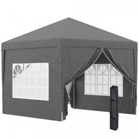 Outsunny 10'x10' Outdoor Pop Up Party Tent With Carrying Bag Dark Grey