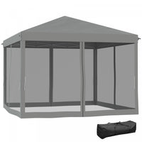 Outsunny 10' X 10' Pop Up Canopy Tent Gazebo With Removable Mesh Sidewall