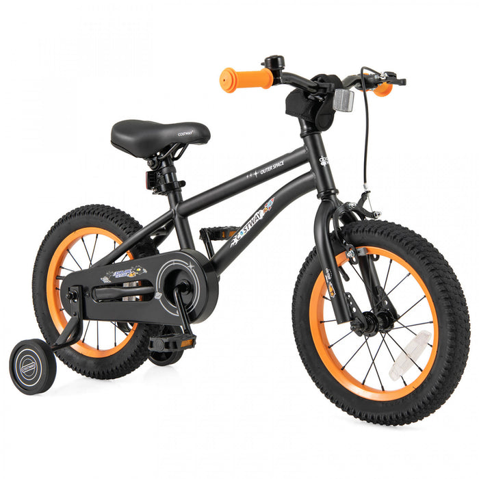 Costway 14-inch Kid's Bike For 3-5 Years Old With Adjustable Saddle & Anti-slip Handlebar Black