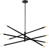 Dainolite Wand 8 Light Chandelier Small Matte Black Lamp