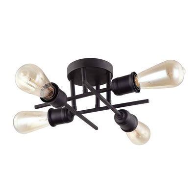Dainolite Nebraska 4 Light Flush Mount Espresso Finish Lamp|Plafonnier affleuré Nebraska de Dainolite avec fini espresso et 4 ampoules