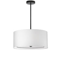 Dainolite Porscha 4 Light Pendant Small Matte Black White Shade Lamp