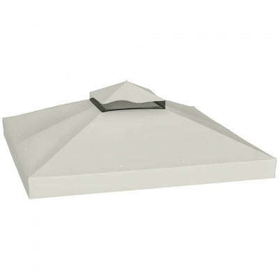 10' x 10' Double Tier Gazebo Replacement Canopy Cover, UPF30+, Light Grey