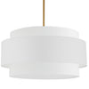 Dainolite Priya 4 Light Pendant 30\" Dia Aged Brass White Shade Lamp
