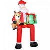 Outsunny Giant Christmas Inflatable Hanging Santa Claus Sitting w/ Reindeer