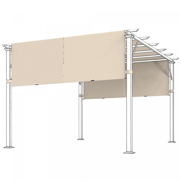 Outsunny 2 Pcs 18 x 4ft Pergola Shade, UV Protection Pergola Canopy, Khaki