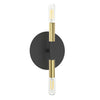 Dainolite Wand 2 Light Wall Sconce Matte Black/Aged Brass Lamp