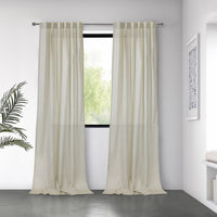 Habitat Bolton Linen Light Filtering Dual Header Curtain Panel - 52 x 108