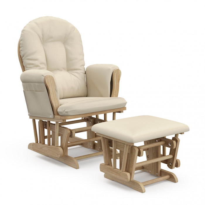 Storkcraft Hoop Glider and Ottoman - Natural/Beige