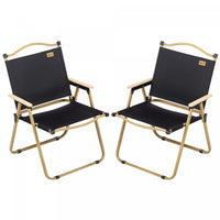 Outsunny Set of 2 Camping Chair, Lightweight Folding Chair, Portable Armchairs, Excellent for Festivals, Fishing, Beach and Hiking, Black