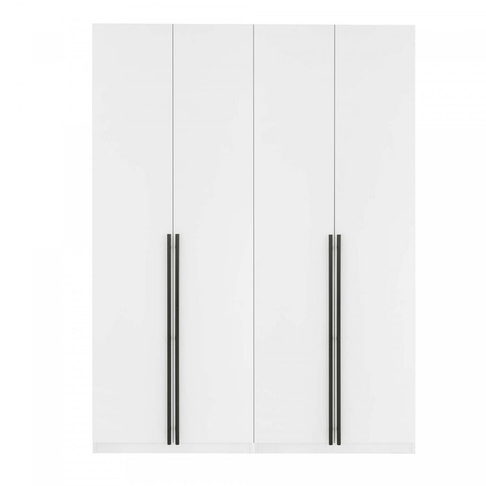 Lee Modern 32\" Wardrobe Closet in White - Set of 2 Armoire