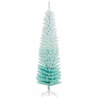 Homcom Slim Artificial Christmas Tree, Pencil Xmas Tree, Gradient Blue