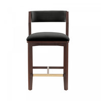 Patricia Modern Wood Upholstered Counter Stool in Black Armoire