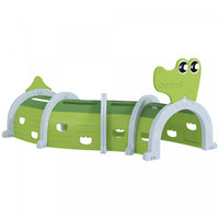 Qaba Crocodile Design Toddler Play Tunnel Indoor & Outdoor, Tunnel For Kids To Crawl Through, Climbi